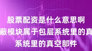 股票配资是什么意思啊包层屏蔽模块属于包层系统里的真空部件